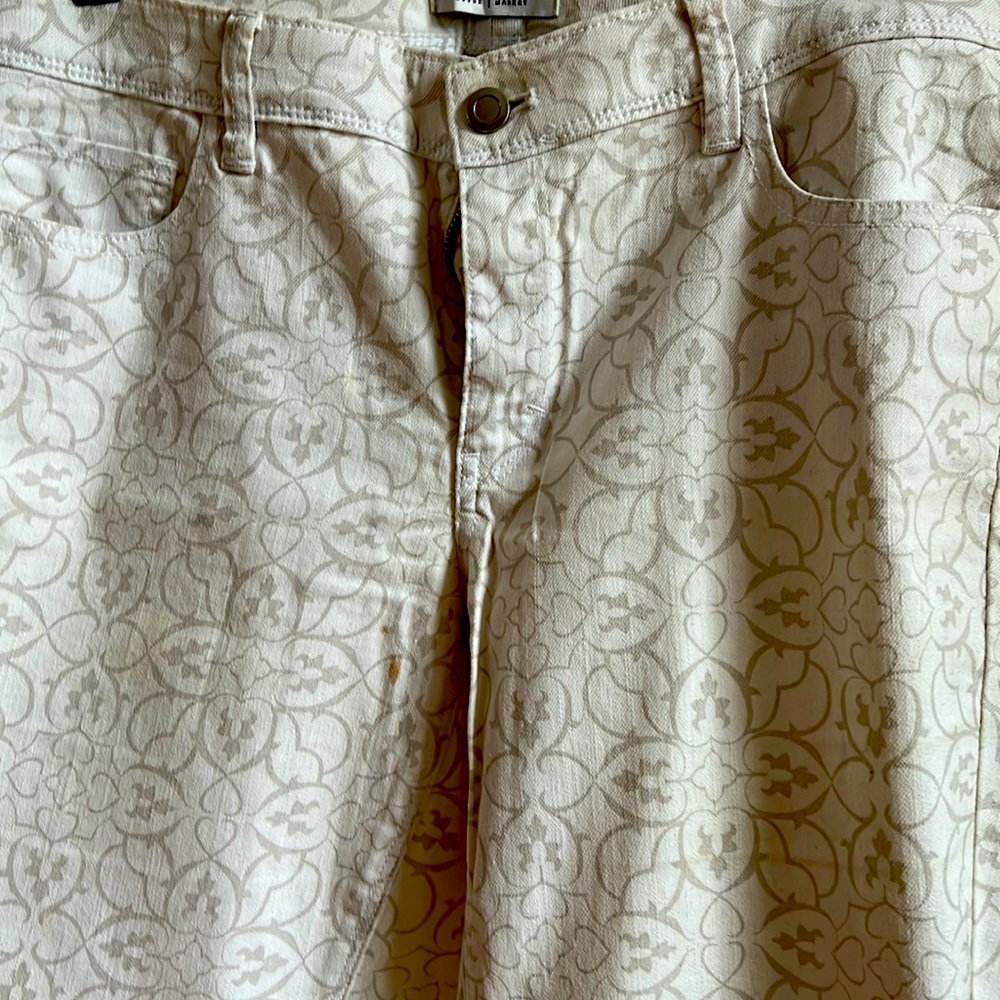 WHBM White Pattern Denim - Size 12